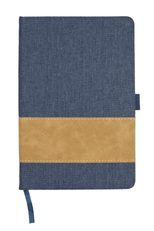 JEANS A5 zápisník modrá tmavá s potiskem